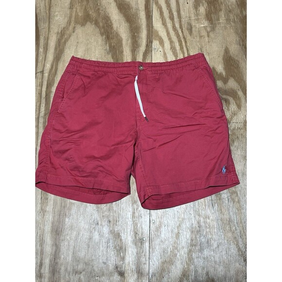 polo ralph lauren Stretch Classic Fit Shorts Red Men XL @j2 Zip Button String - Picture 1 of 9